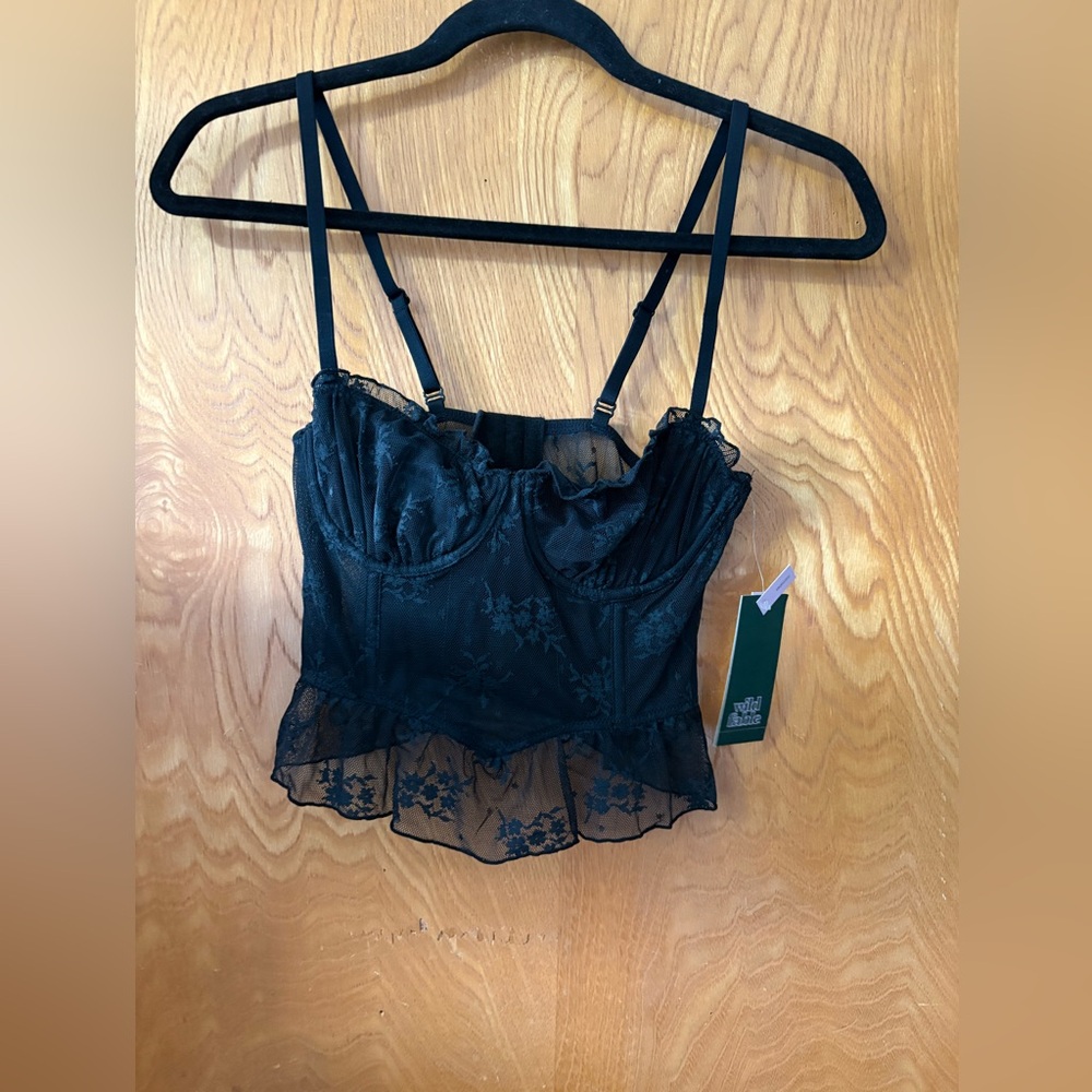 Wild Fable Black Sheer Lace corset Bralette XS - Picture 2 of 7